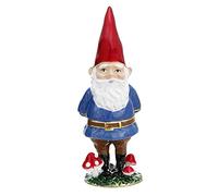 Hand Painted Enamel Trinket Box, Hinged Jewelry Organizer Mini Ring Earrings Storage, Unique Home Decor Figurine Keepsake Collectible, Personalized Elegant Handmade Ornament (Blue Gnome)