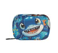 Hand Painted Fish sea Cartoon Sea First aid Bag with Detachable Compartments Attachable Organizer Zipper case for Purse