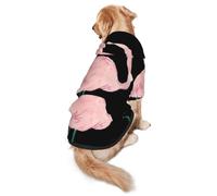 Hand Painted Flamingo Bird Print Dog Hoodie For Medium To Large Dogs, Warm, Soft, Breathable Sweatshirt, Easy To Wear Jumper For Winter And Fall, Pet Coat Pullover