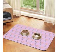 Hand Painted Flamingo Bird Printing Feeding Mat For Dogs Cats Pet Absorbent Leather Tablecloth 23.62in*15.75in Cat Dog