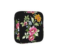 Hand Painted Flower Print Period Bag Sanitary Napkin Storage Bag Sanitary Pouch with Zipper Portable Pantyliners Bag for Women Teen Girls Ladies