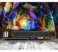 Hand Painted Fresh Colourful Bright Star Flower 3D Wallpaper Luxury Silk Study Dining Feature Sofa Grey Bedroom Living Room Tv Decorative Wall-300cm×210cm
