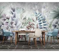 Hand Painted Fresh Elegant Colourful Plants and Flowers 3D Wallpaper Luxury Silk Study Dining Feature Sofa Grey Bedroom Living Room Tv Decorative Wall-250cm×170cm