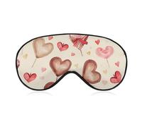 Hand Painted Heart Eye Mask, Side Sleeping Mask Light Blindfold Sleeping Mask Nose Pad and Elastic Band for Children Women and Men