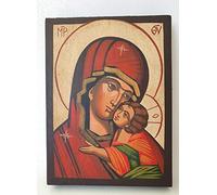 Hand Painted Icon Mother of god Elousa Virgin Mary and Child Jesus Christ