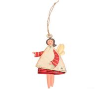 Hand-Painted Iron Angel Christmas Ornament Set 4 Colors Lightweight | Metal material in yellow red white blue unique sizes suitable for Christmas tree wreath or home use enhances festive