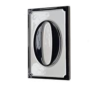 Hand-painted Italian-styled Black and White Ceramic Custom House Address Numbers Tiles 11 x7 cm (Number 0 tile)