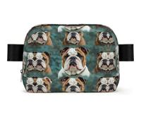 Hand painted lotus Fanny Pack Crossbody Waist Bag Pack Waterproof Mini Belt Bag Bum Hip Bag for Men Women, Funny English Bulldog, One Size