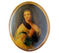 Hand Painted Medallion - Oil on Table 25 x 30 cm - Made in Italy - The Young Man of Dark Hair - Original Figurative Art - Elegant Wall Painting for Living Room, Study or Bedroom - Unique Work
