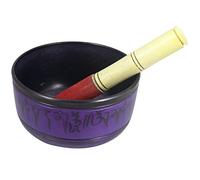 Hand Painted Metal Tibetan Singing Bowl Purple - 6.5" Musical Instrument for Meditation Mallet - For Meditation and Healing
