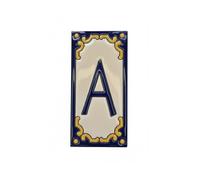 Hand-Painted Midnight Blue Number and Letter Tiles 11 x 5.5 cm (Letter A)