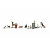 Woodland Scenics Figures Set Dogs & Cats A2140 - N Scale, 12-piece
