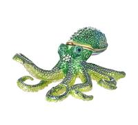 Hand Painted Octopus Trinket Box for Home Decor, Hinged Jewelry Organizer for Ring Earrings Storage, Unique Personalized Figurine Collectible Keepsake Elegant Handmade Ornaments (Octopus)