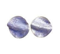 Hand Painted Oil Painting Styles Abstract Round Earrings with Silver Posts for Sensitive Ears in Cream White and Grape Vintage Gradient Earrings