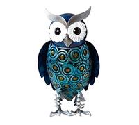 Hand Painted Owl Ornament Metal H20cm x W11cm x D12cm Birds Home Decor