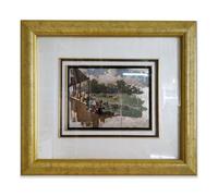 Hand Painted Painting - Oil on Silver 44 x 40 cm - Vintage Hippodrome Horses - Racing Scene Signed by Tammaro - Wall Decoration for Study or Living Room - Made in Italy