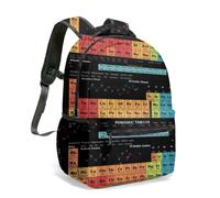 Hand-painted Periodic Table Print Backpack,3D Print Design,Educational Bag,Large Capacity Book Bag,Designed for Students & Teens