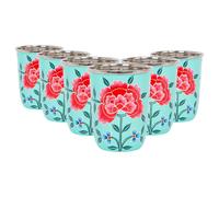 Billy Can BillyCan Hand-Painted Picnic Cups - 300ml - Mint Peony, Green