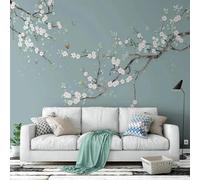 Hand Painted Plants Flowers Butterflies Birds Modern 3D Wallpaper Premium Textured Silk Neutral Tones Material Ideal for Living Room Bedroom-150cm×105cm