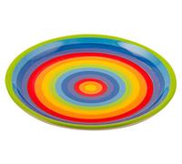 Hand Painted Rainbow Stripe Ceramic 21 cm Medium Plate