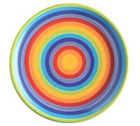 Hand Painted Rainbow Stripe Ceramic 26 cm Dinner Plate