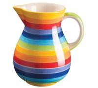 Hand Painted Rainbow Stripe Large Jug 980ml (Approx.)