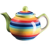 Hand Painted Rainbow Stripe Small Teapot | 1 or 2 Cup Teapot | 560ml Capacity