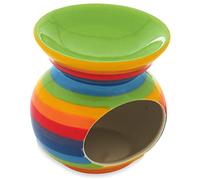 Hand painted Rainbow Striped Essential Oil Burner/Wax Melts - Aromatherapy ornament gift