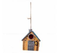 Hand Painted Resin Bird House Wild Bird Nesting Box with Detachable Base