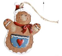 Hand Painted Resin Cookie Man Ornament 7x8cm Festive(Apron Style)