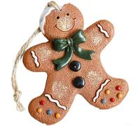 Hand Painted Resin Cookie Man Ornament for Christmas Tree Hanging, Designed for Holiday Season Decorations (Green Settlement)