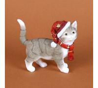 Hand Painted Resin Kitten Figurine With Christmas Hat By Juliana 2