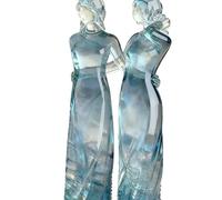 Hand-Painted Resin Sisters by My Sides Celebrates Friendhips Sculpture,Celebrates Friendships Three Sisters Sculpture, Sisters by My Side Friendship Statue,Embracing Angel Transparent Resin Sculptures
