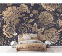 Hand Painted Retro Stereo Flower Butterfly Modern 3D Wallpaper Premium Textured Silk Neutral Tones Material Ideal for Living Room Bedroom-430cm×300cm