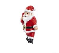 Hand-Painted Santa Resin Figurine 10x8x13cm Red White Beard Accent | Solid resin with smooth finish festive decor for mantel shelf table for top or office individually painted details