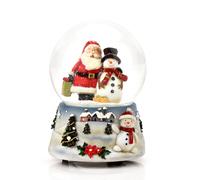 Hand Painted Santa & Snowman wind up Music Waterball 410mm