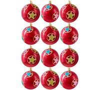 Hand Painted Shatterproof Baubles | 6cm | Red | 12 Pack