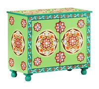 Hand Painted Sideboard Side Cabinet Storage Cupboard Solid Mango Wood vidaXL