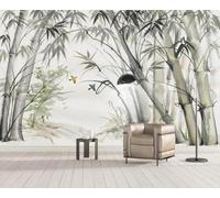 Hand Painted Simple Bamboo Bamboo Forest Birds 3D Wallpaper Luxury Home Dining Decor Paste Sofa Living Room The Wall for Bedroom Mural-430cm×300cm