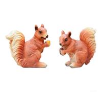 Hand-Painted Squirrel Figures Set Brown Outdoor Art(B)