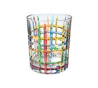 Hand Painted Stained Glass Whiskey Tumblers Hand Painted Crystal Whiskey Glasses nique Drinkware for Wine and Bourbon Rocks Whiskey Glass for Drinking Bourbon Irish Cocktails Cognac(stripe 2pcs)