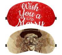Hand Painted Steampunk Man 2 Piece Eye Mask, Sleeping Eye Mask for Side Sleeper, Zero Eye Pressure Night Blindfold, Adjustable Sleep Cover, Block Out Light Eye Shade
