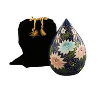 Hand Painted Teardrop Cremation URNS,URN for Human Ashes, Adult URN for Funeral, Burial, Columbarium or Home, Cremation Urns for Human Ashes Adult 200 Cubic Inches:- with Velvet Bag (Royal Blue)