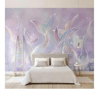 Hand Painted Warm Beautiful Colourful Fishtail 3D Wallpaper Easy Install Feature Office Living Room Sofa Bedroom TV Background Wall Decoration-350cm×256cm