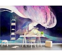 Hand Painted Watercolour Art Simple Abstract Figure 3D Wallpaper Textured Silk Easy Install Living Room Sofa Bedroom Dining Room Home Decoration Wall-150cm×105cm