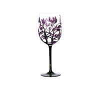 Hand Painted Wine Glass - 450 Ml Four Seasons Tree Pattern Artistic Glass | Hand Painted Wine Glasses, Unique Gift , Transparent, 1 Pi