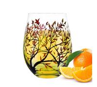 Hand Painted Wine Glass | Four Season Themed Wine Glasses Set, Creative Hand Painted Wine Glasses, Colored Wine Glasses With Floral Designs, 7.3x12.3cm Artistic Wine Glasses For Wine And Cocktails