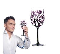 Hand Painted Wine Glasses - Four Seasons Tree Glassware, Seasonal Motif Glassware, Wine Glasses with Seasonal Designs | Hand Painted Art Wine Glasses, Glassware for White Wine, Red Wine, Cocktails