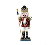Hand Painted Wooden Nutcracker 25cm Tall Christmas Ornament, Combines Craftsmanship with Practical Nut Cracking (A)