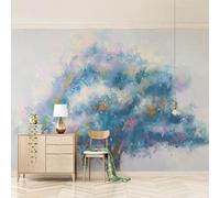 Hand Painting Abstract Art Colourful Tree 3D Wallpaper Silky Texture Home Study Office Grey Dining Room Sofa Bedroom Living Room TV Backdrop-200cm×140cm